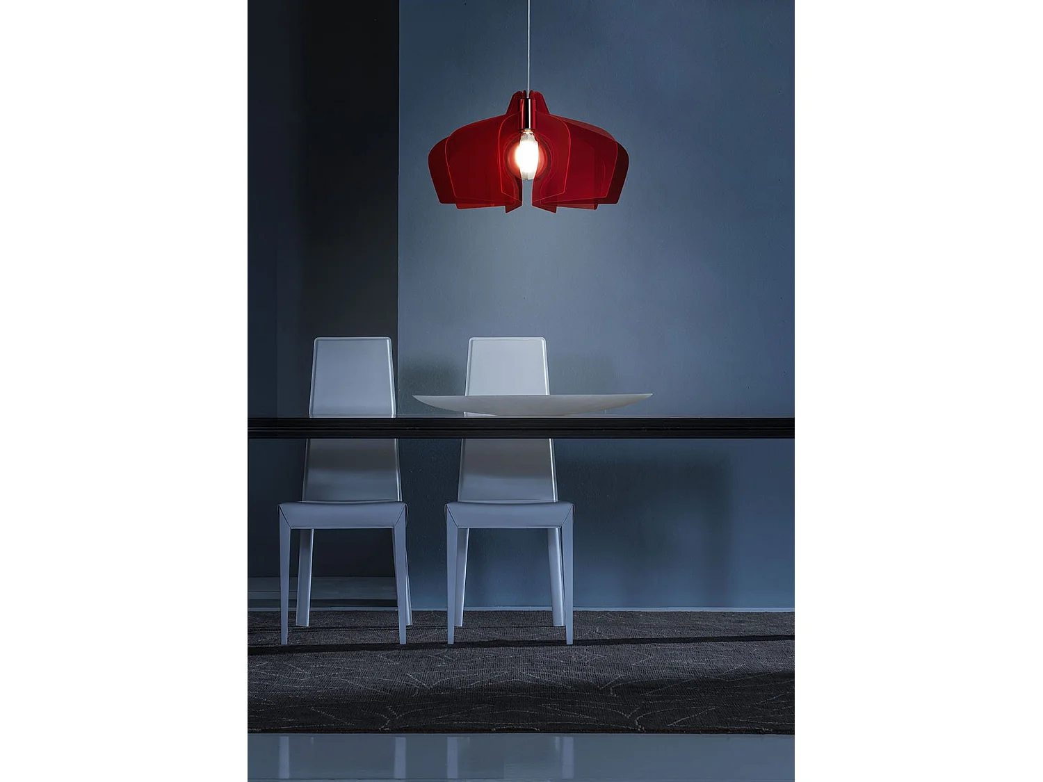 Sospensione Moderna Space Collection Polilux ® Rosso Fluorescente E27 D58Cm