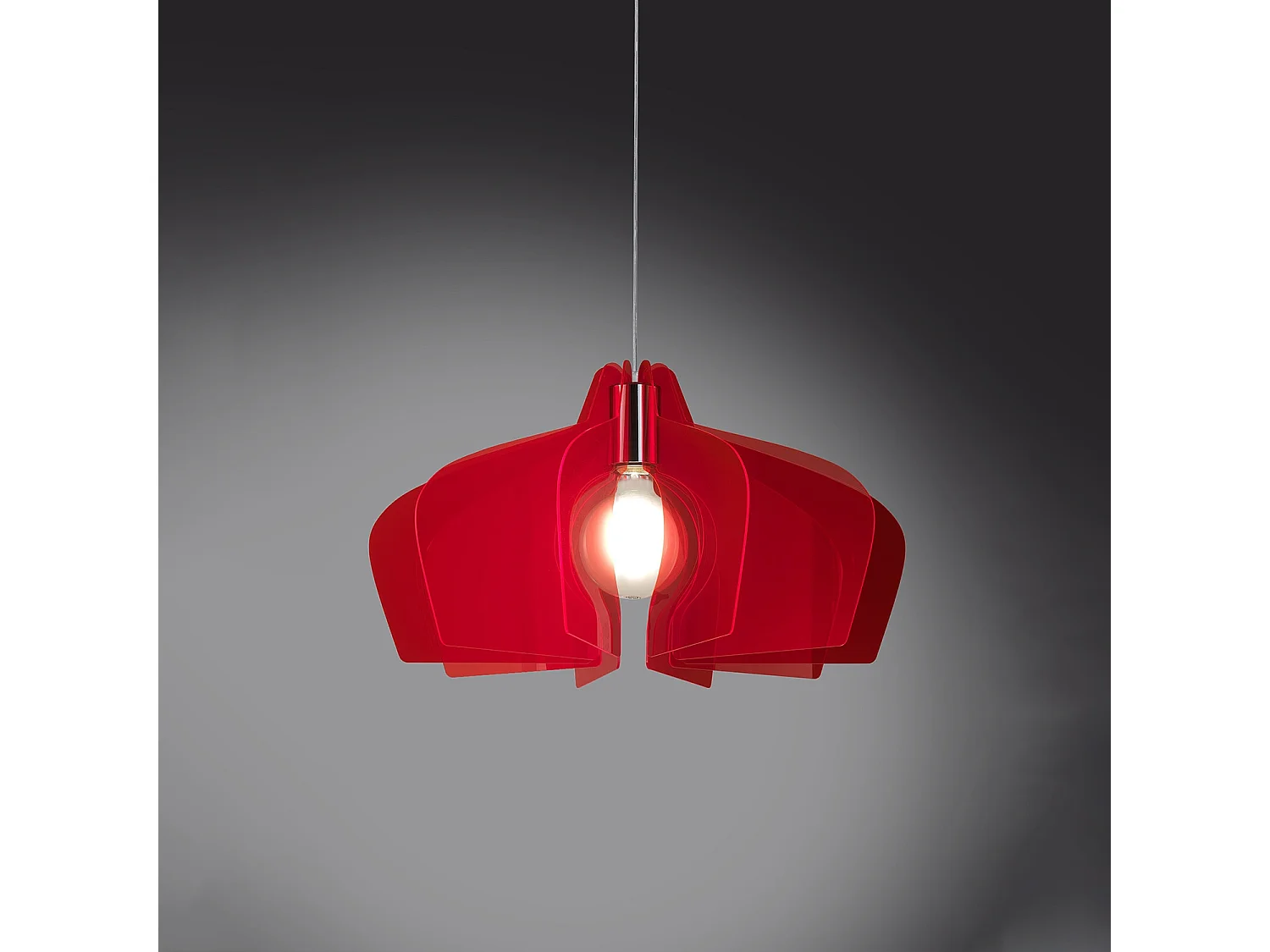 Sospensione Moderna Space Collection Polilux ® Rosso Fluorescente E27 D58Cm