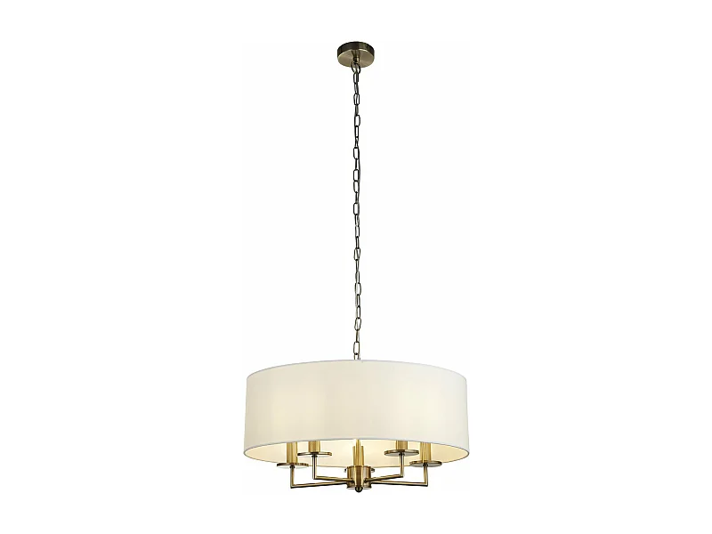 Lampadario Contemporaneo Knightsbridge Acciaio Ottone 5 Luci E14