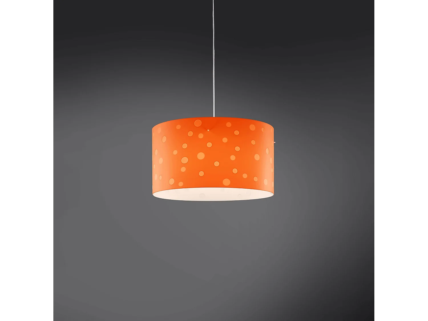 Lampadario Moderno Pois Polilux ® Arancione Materie Plastiche Bianco 3 Luci E27