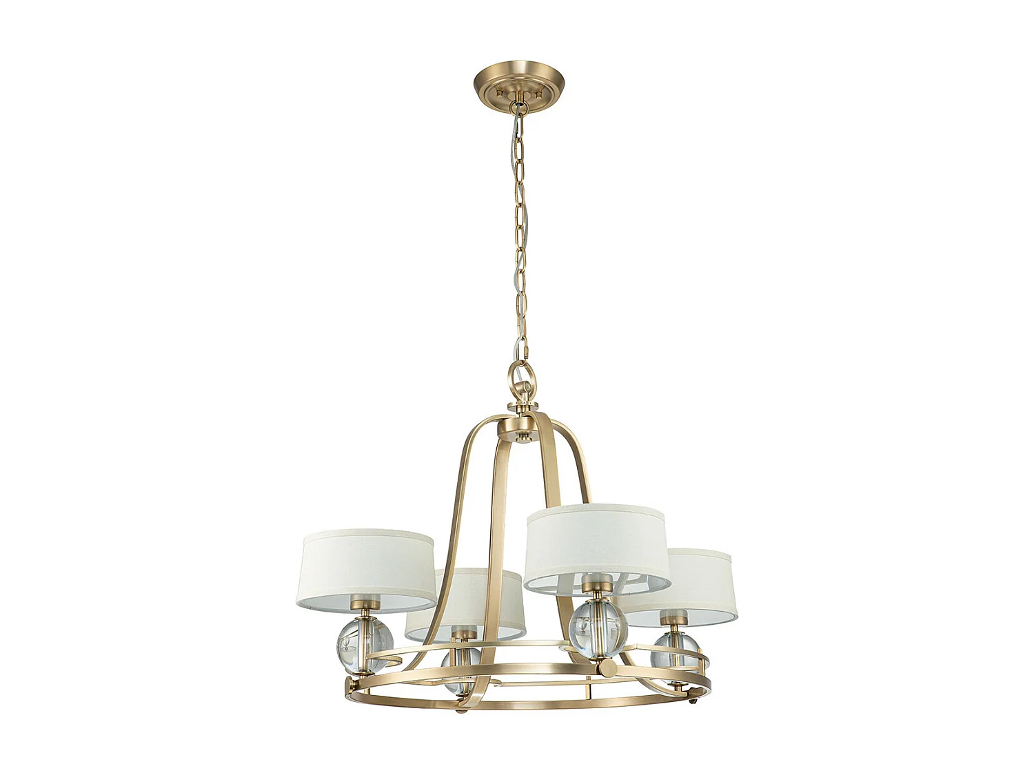 Elstead Quoizel Gotham Lampadario a bracci multipli con paralumi in ottone spazzolato