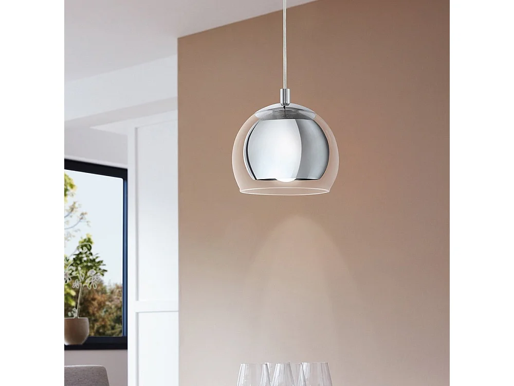 Lampadario Contemporaneo Rocamar 1 Luce Acciaio Cromo
