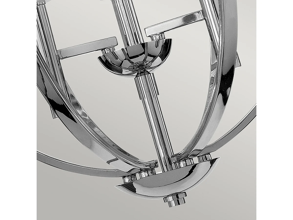 Mondo Hinkley Fredrick Ramond Lampadario a 3 luci in cromo lucido