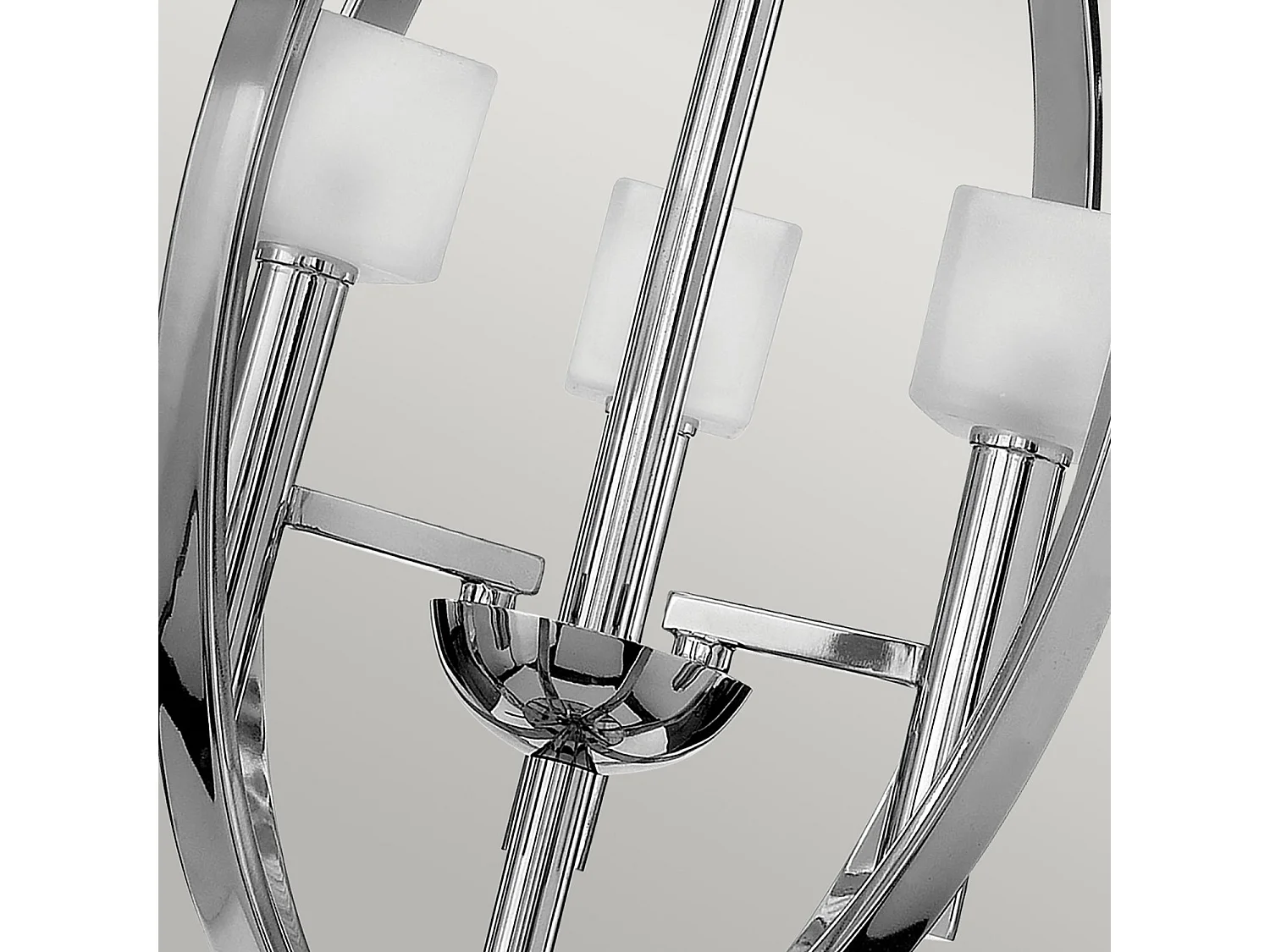 Mondo Hinkley Fredrick Ramond Lampadario a 3 luci in cromo lucido