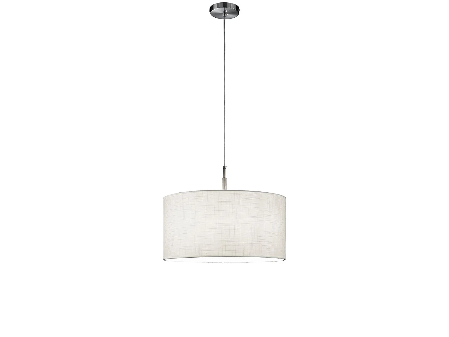 Spazio Collection pendellampe med stofskærm, E27-fatning, maksimal effekt 40W, mål Ø50 x H250 cm - Perenz