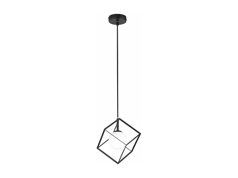 Lampadario In Metallo Industrial Cube Nero 1 Luce