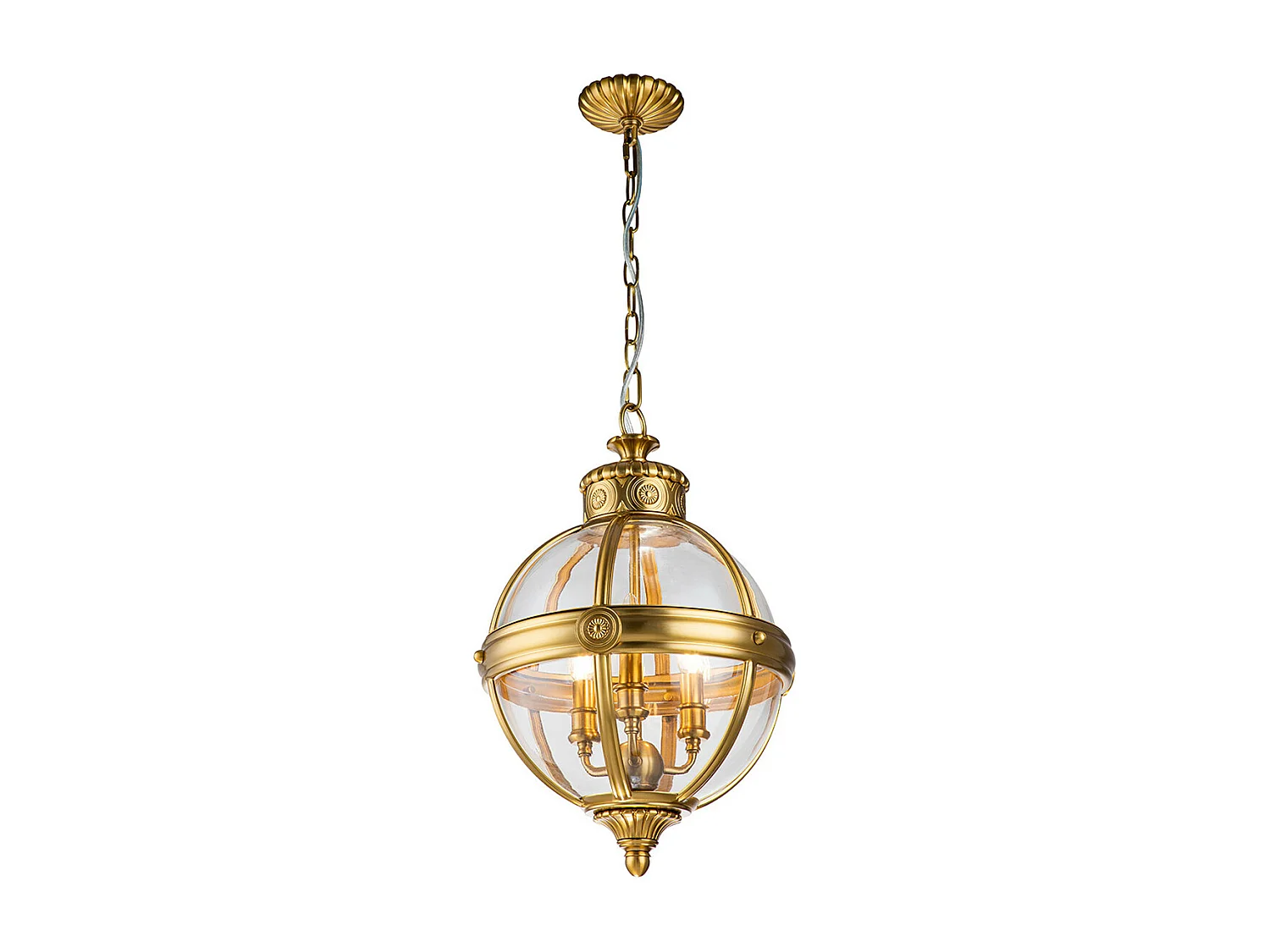 Elstead Feiss Adams Plafoniera a sospensione sferica in ottone brunito