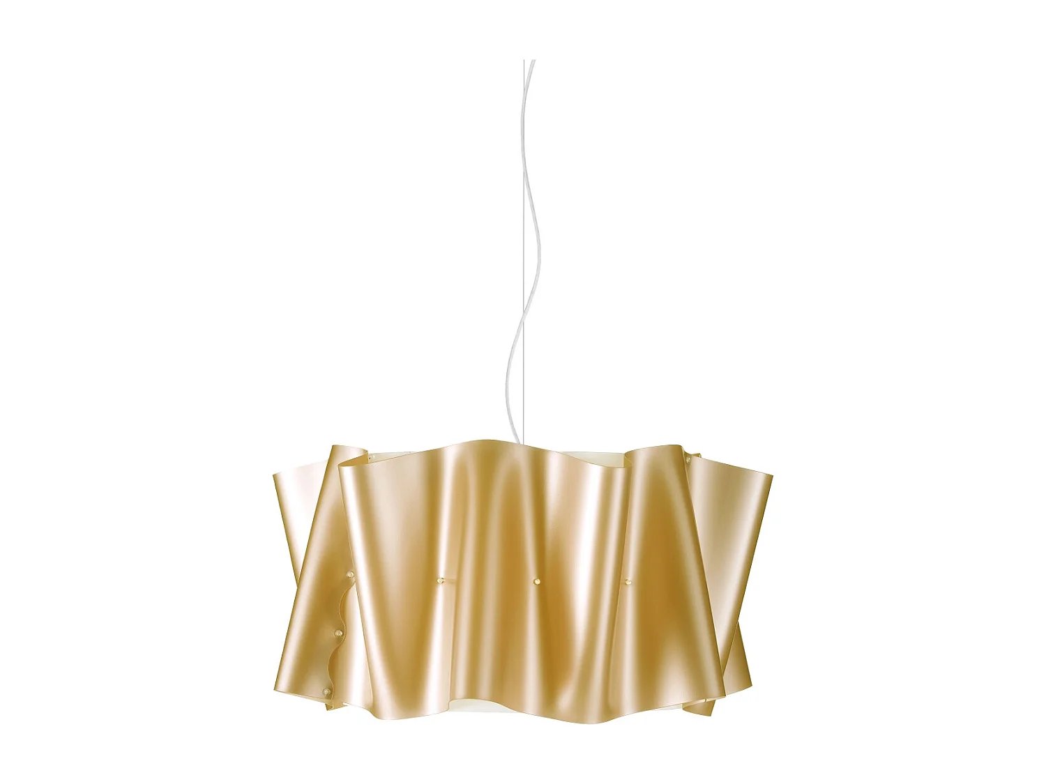 Lampadario Moderno Folio Polilux ® New Gold E Metallo Cromo 5 Luci E27