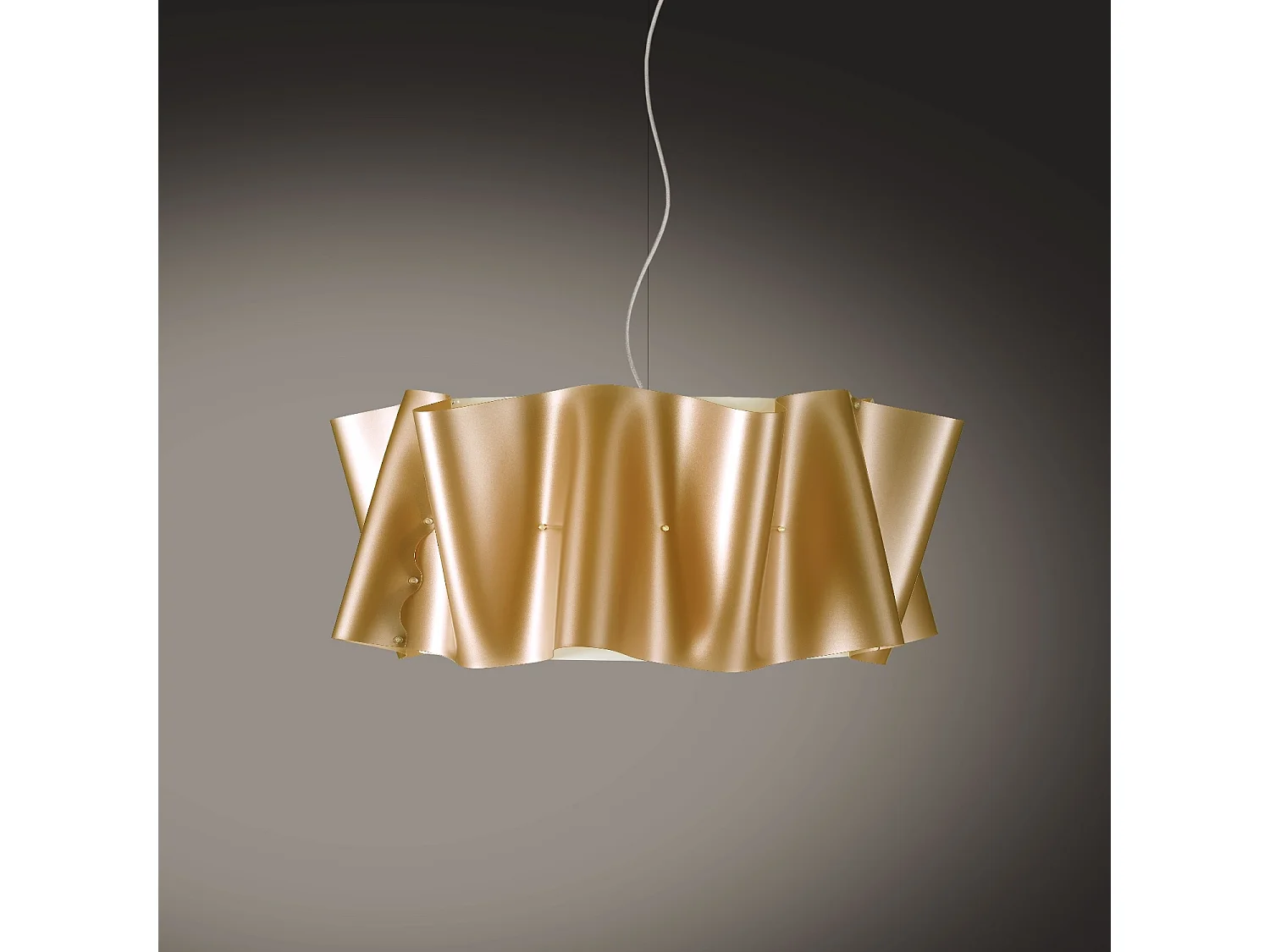 Lampadario Moderno Folio Polilux ® New Gold E Metallo Cromo 5 Luci E27