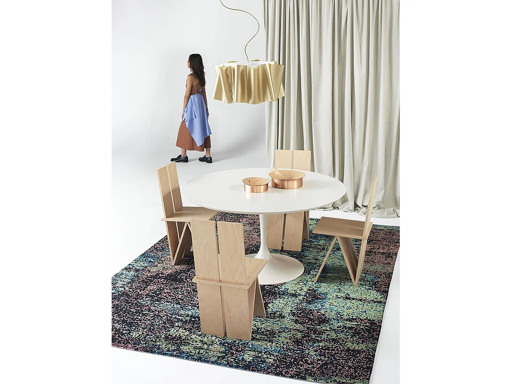 Lampadario Moderno Folio Polilux ® New Gold E Metallo Cromo 5 Luci E27