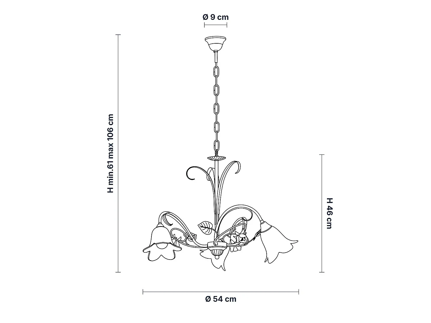 Lampadario Arte Povera Cestino 3 Luci Marrone e Bianco LuceArt Classic