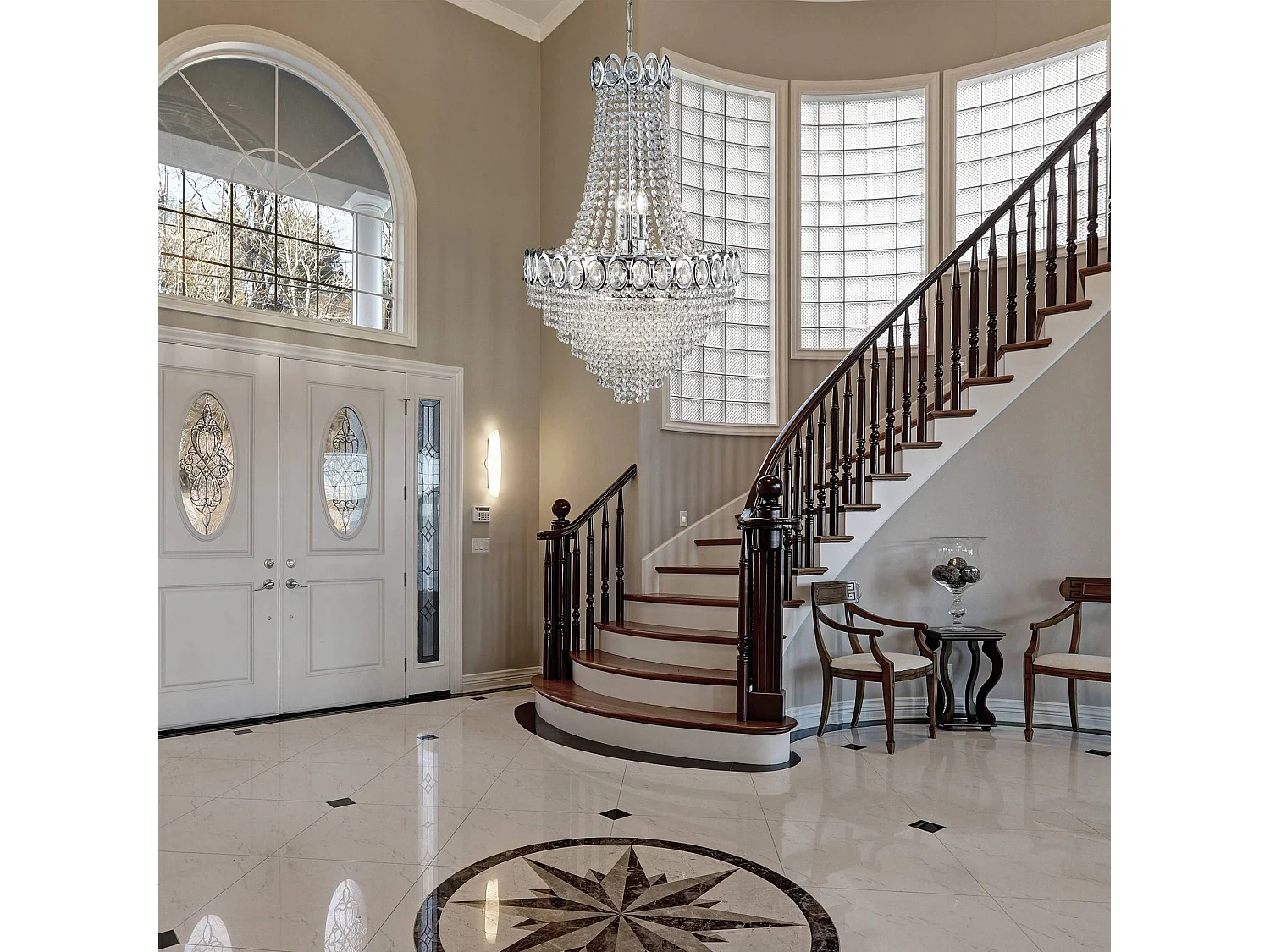 Searchlicht Louis Philipe - 11 Leichtes Kronleuchter-Chrom-Finish, E14