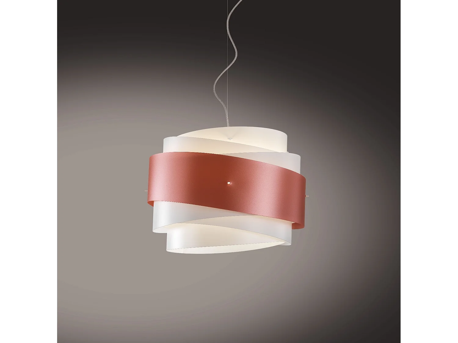 Sospensione Moderna Bea Polilux ® Rame E Metallo Cromo 1 Luce E27 D40Cm