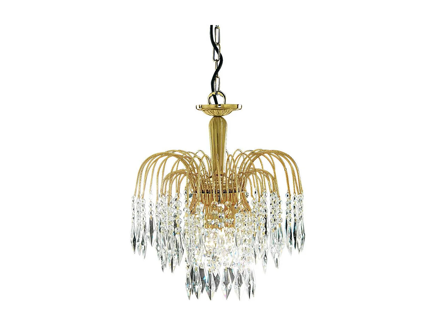 Searchlicht Waterfall - Kristallleuchter 3 licht Gold Finish, E14