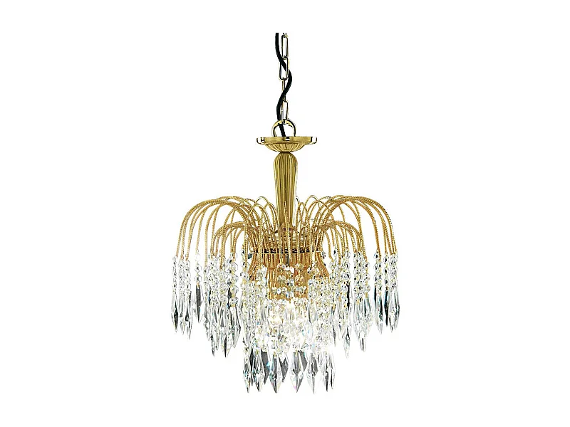 Searchlight Waterfall - Lampadario Cristallo 3 Luci Finitura Oro, E14