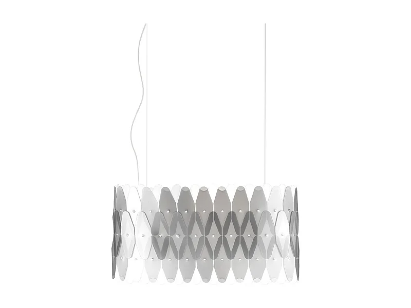 Lampadario Moderno Ovale Amanda Polilux ® Argento E Metallo Cromo 3 Luci E27