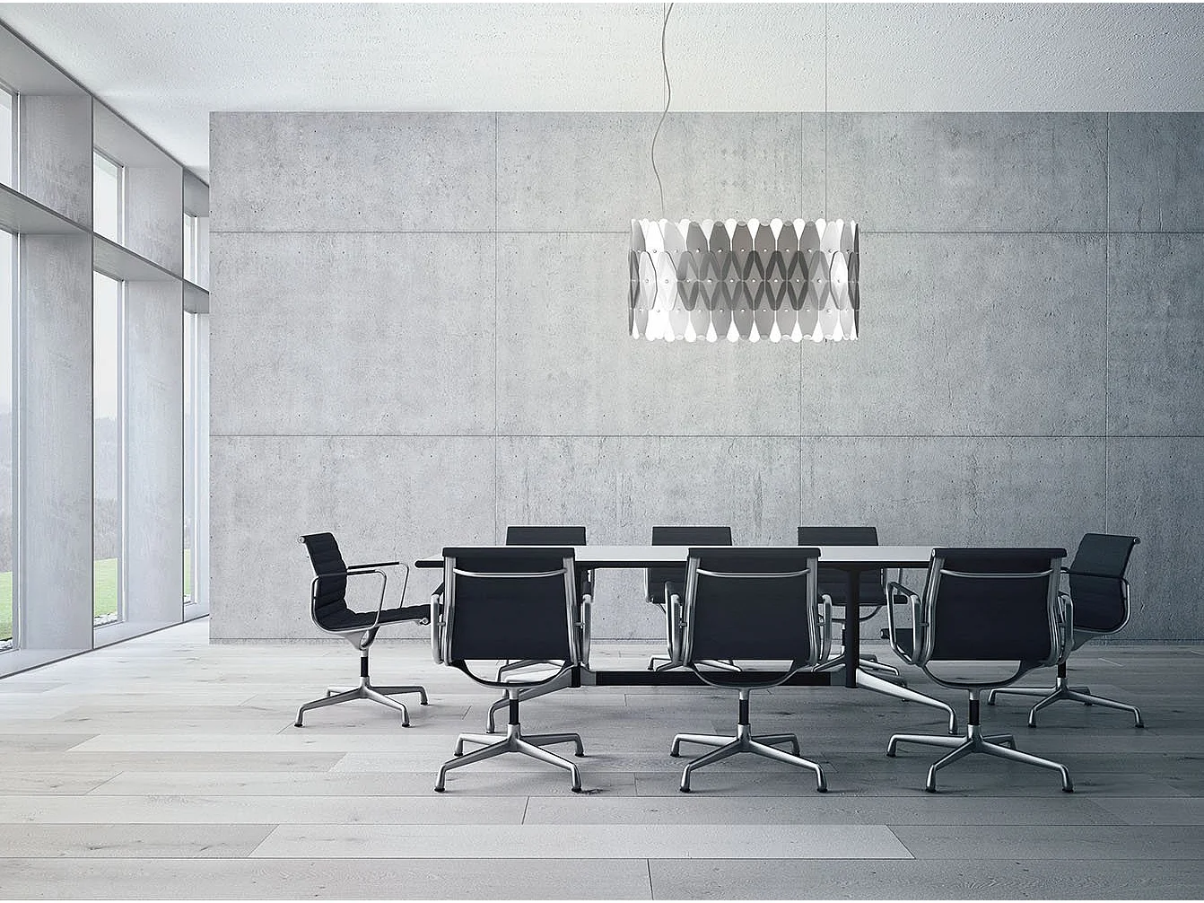 Lampadario Moderno Ovale Amanda Polilux ® Argento E Metallo Cromo 3 Luci E27