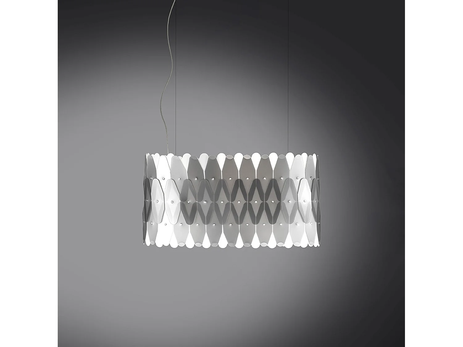 Lampadario Moderno Ovale Amanda Polilux ® Argento E Metallo Cromo 3 Luci E27