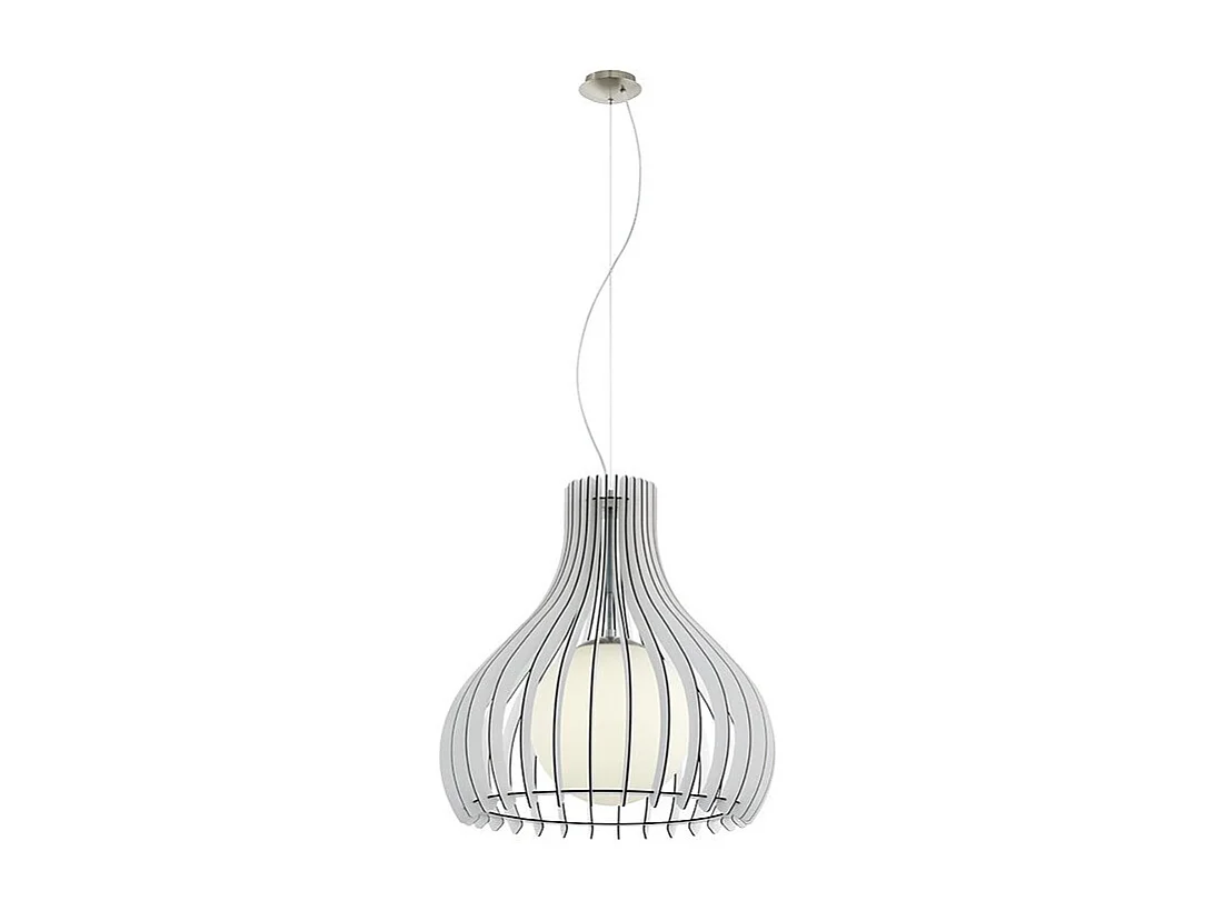 Lampadario Industrial Tindori 1 Luce Acciaio Grigio Opaco Diffusore Bianco