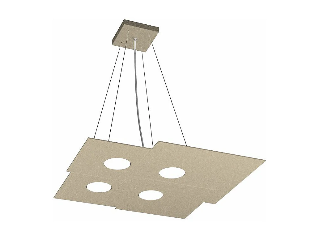 Plate Sospensione 4 Luci Quadra Sabbia