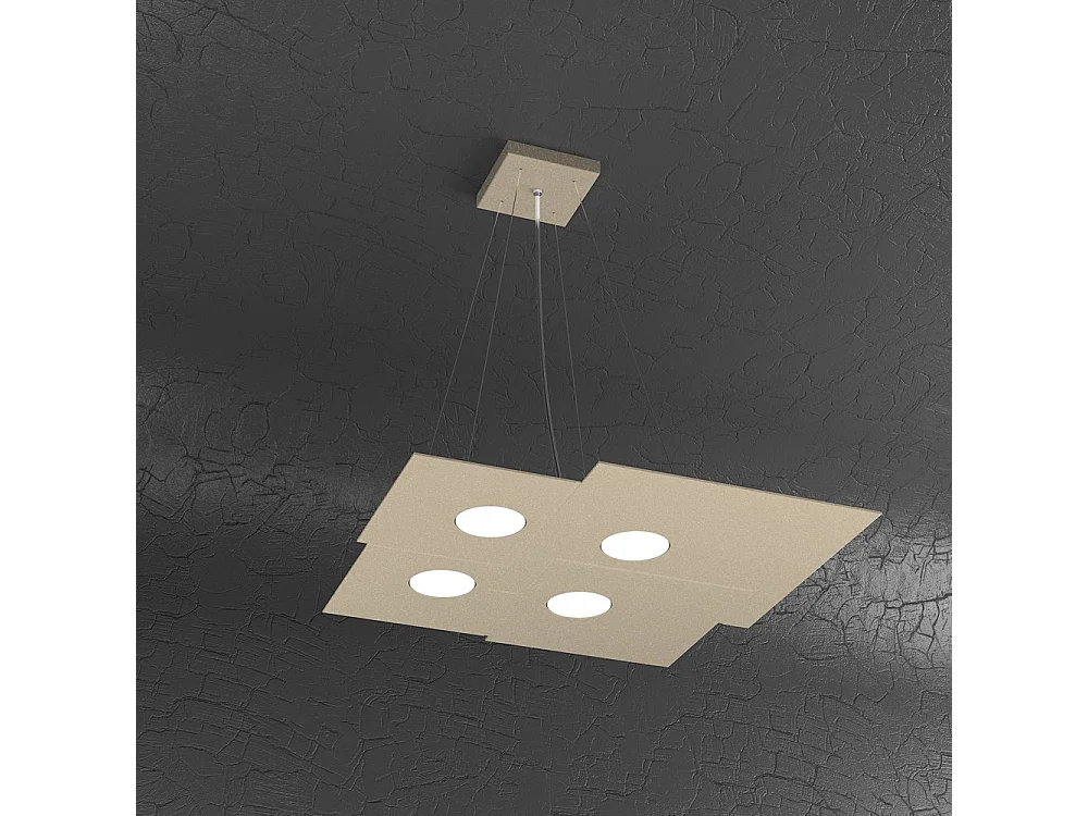 Plate Sospensione 4 Luci Quadra Sabbia