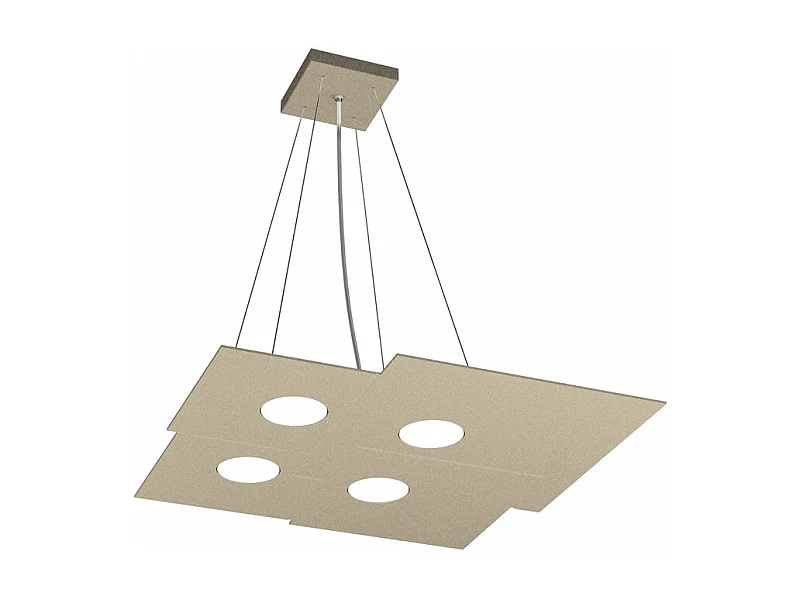 Plate Sospensione 4 Luci Quadra Sabbia