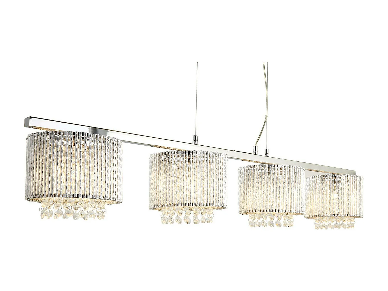 Searchlicht Elise - 4 Licht Decke Anhänger Bar Chrom, klar mit Kristallen, G9