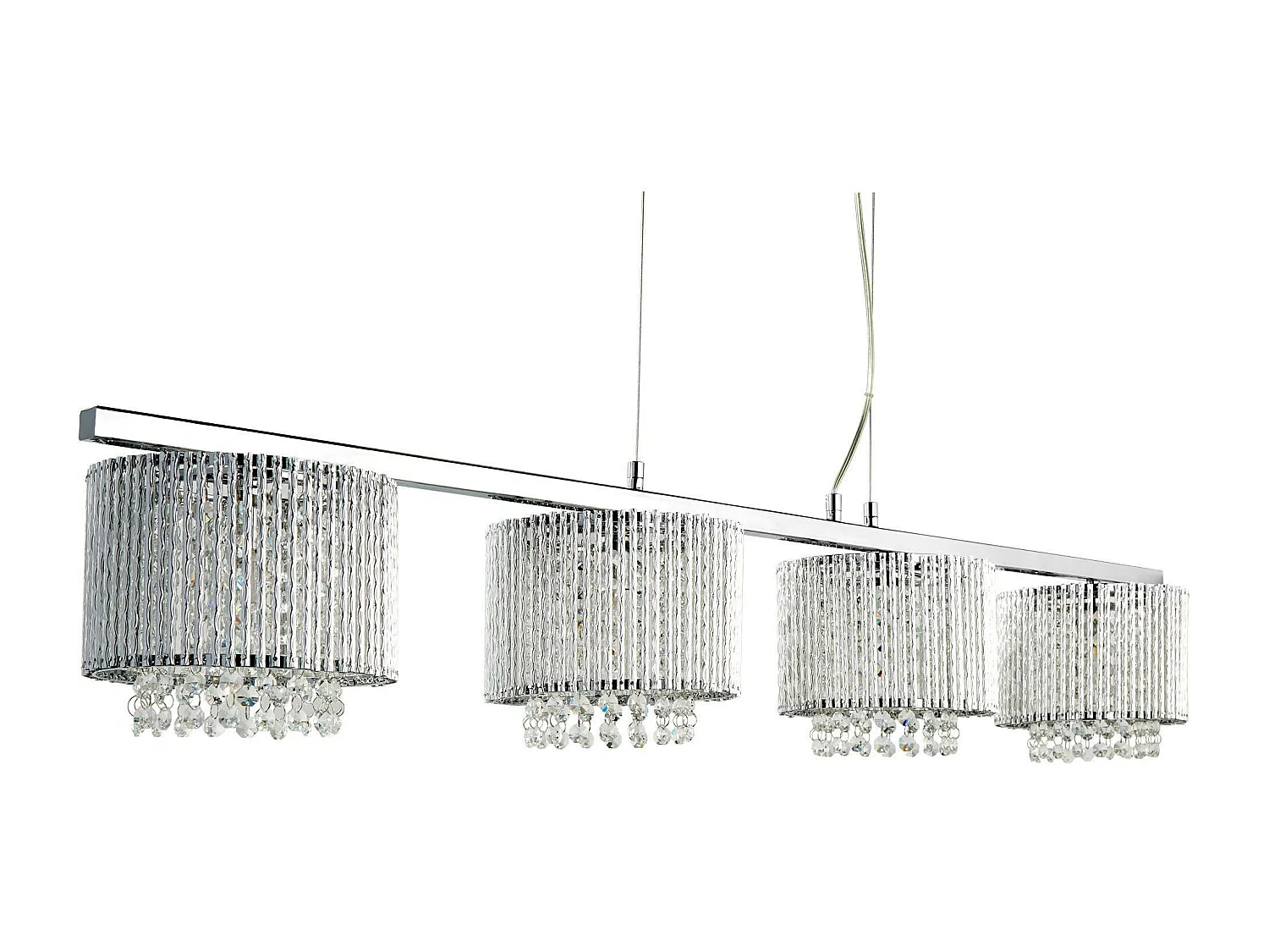 Searchlicht Elise - 4 Licht Decke Anhänger Bar Chrom, klar mit Kristallen, G9