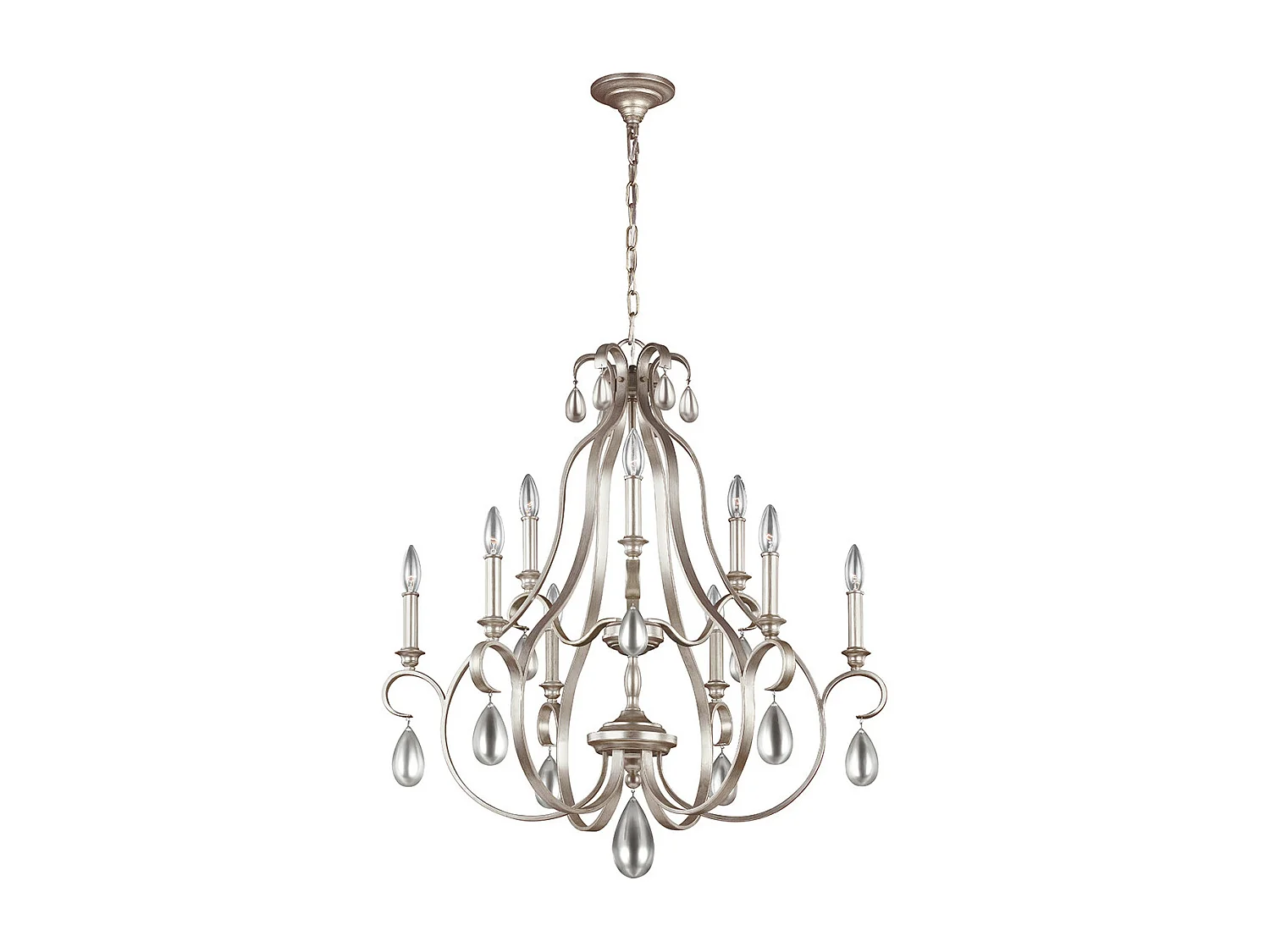 Elstead Dewitt - 9 licht Kronleuchter Silver Finish, E14