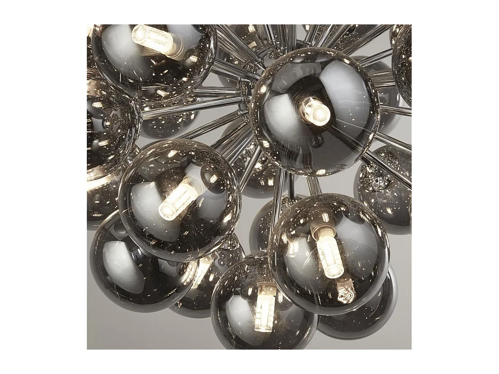 Searchlight Berry Luminaire suspendu à 27 ampoules, chrome, verre fumé