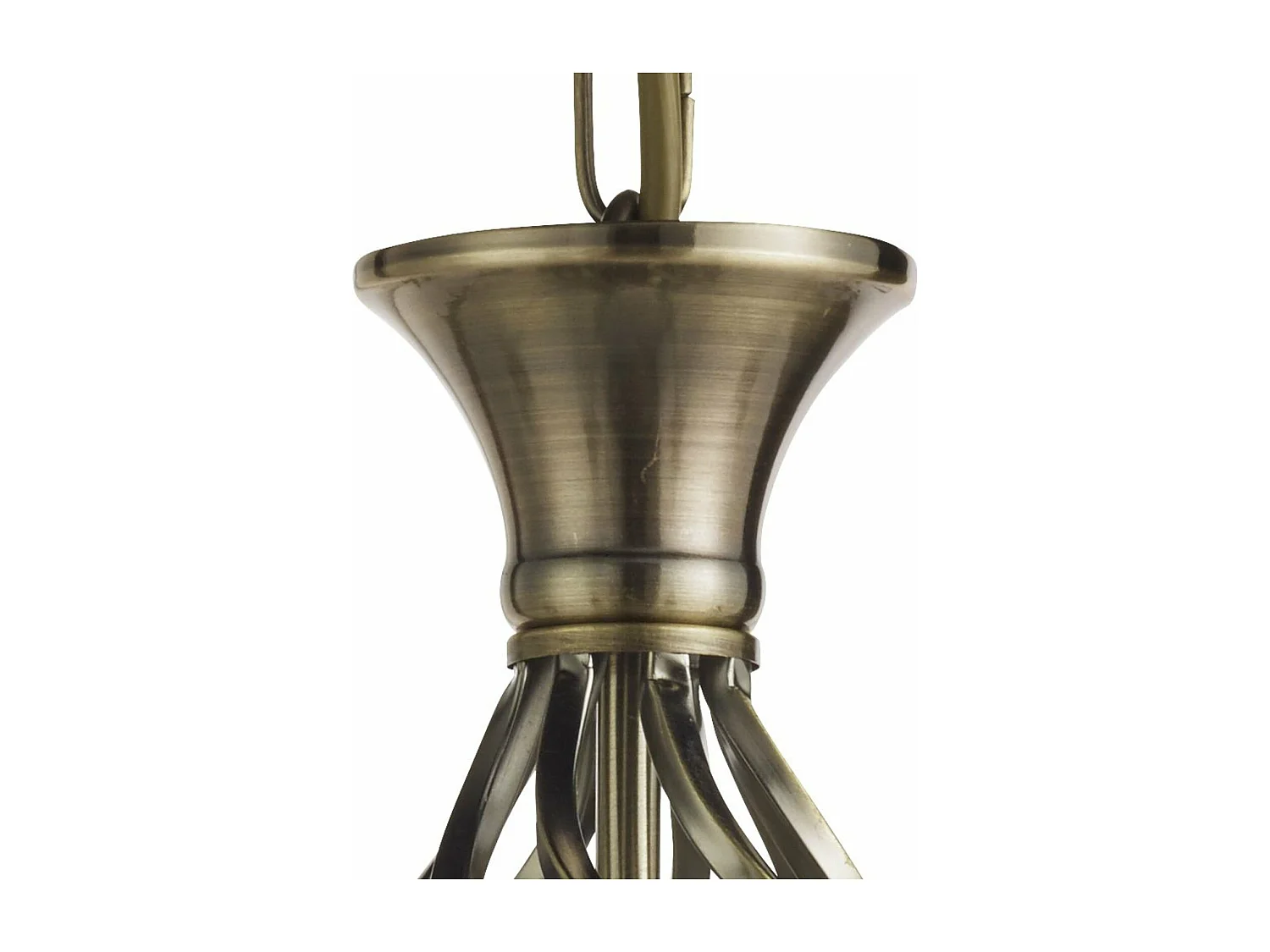 Lampadario Industrial-Nordico Zanzibar Acciaio Ottone 6 Luci E14