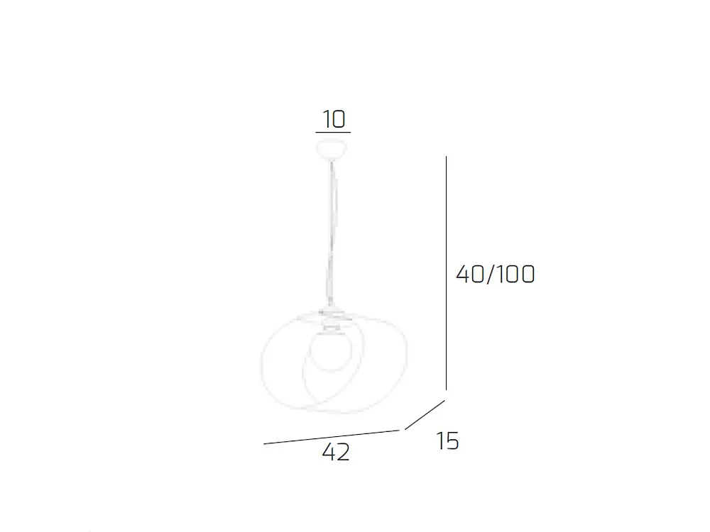 Sospensione Moderna Lap Metallo Bianco E Vetro Tortora 1 Luce E27 42Cm