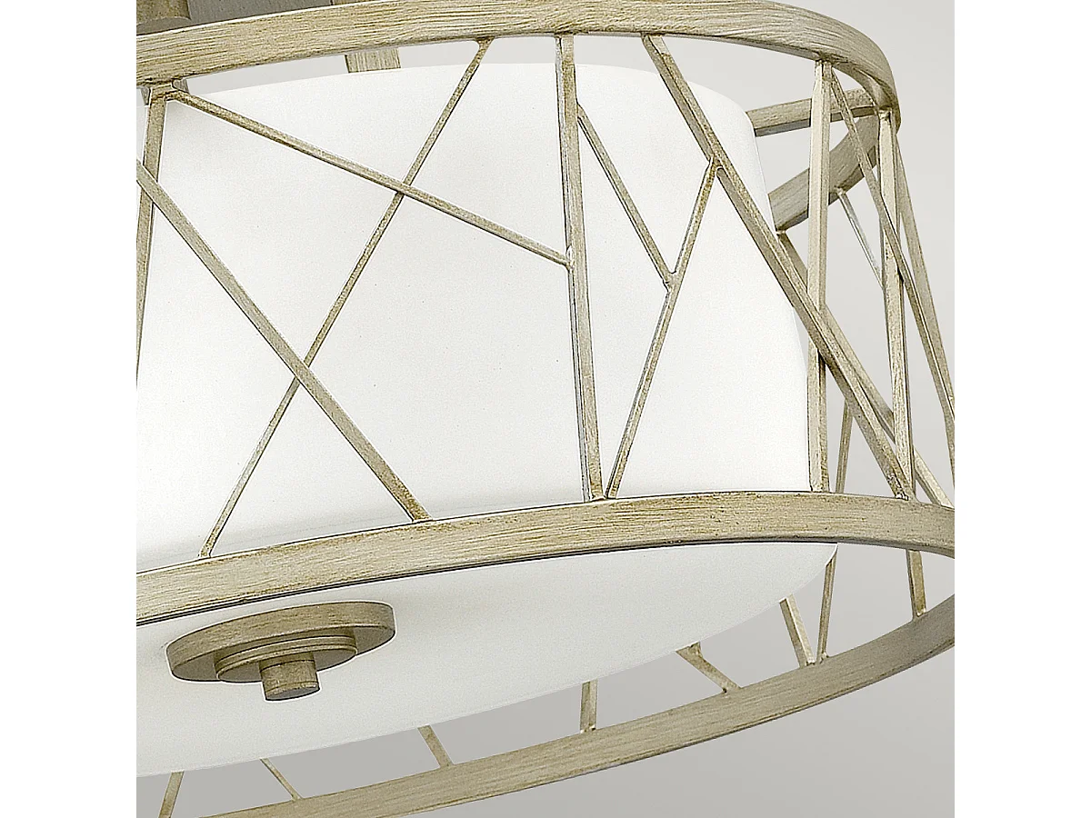 Elstead Nest - 3 licht Semi Flush Deckenleuchte Silver Leaf, E27