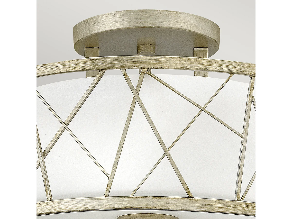 Elstead Nest Plafonnier semi-encastré à 3 ampoules Feuille d'argent, E27