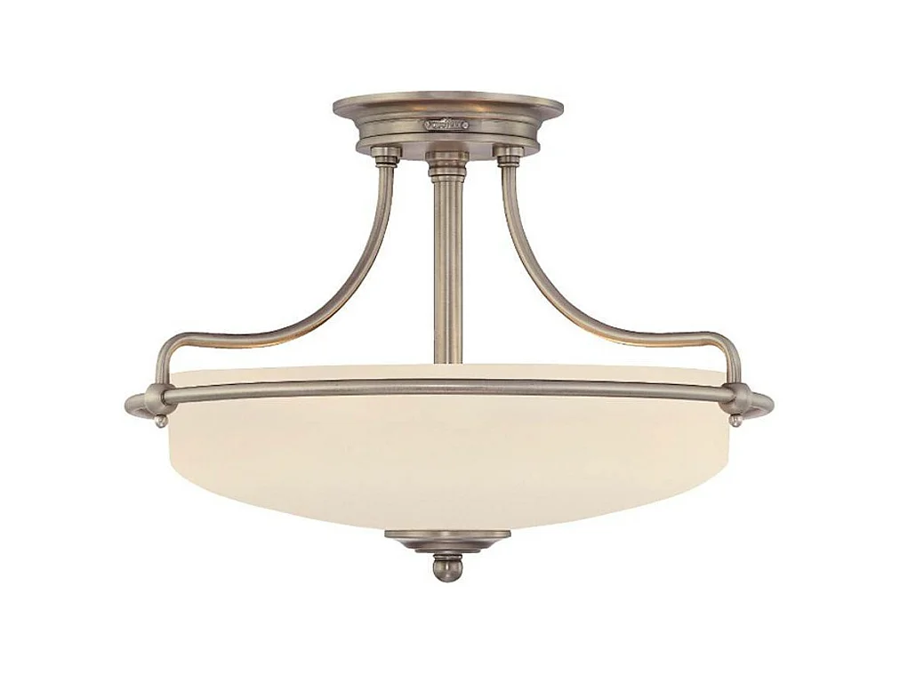 Elstead Griffin Plafonnier semi-affleurant à 3 ampoules, nickel antique, E27