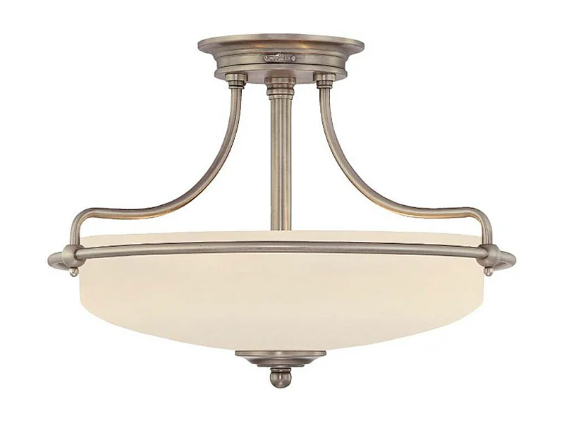 Elstead Griffin - Plafoniera a 3 luci semi filo nichel antico, attacco E27