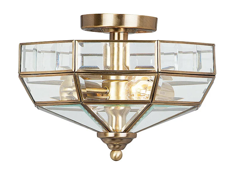 Elstead Old Park 2 Ljus Semi Flush Taklampa Antik Mässing, E27