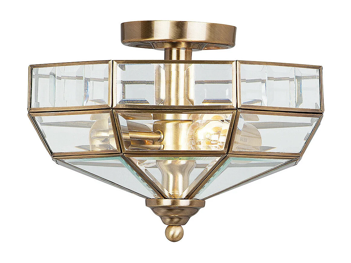 Elstead Old Park 2 Ljus Semi Flush Taklampa Antik Mässing, E27