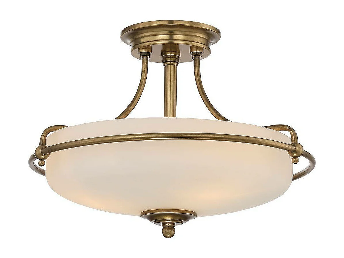 Elstead Griffin - Lampada da semi-incasso a 3 luci - Ottone invecchiato, E27
