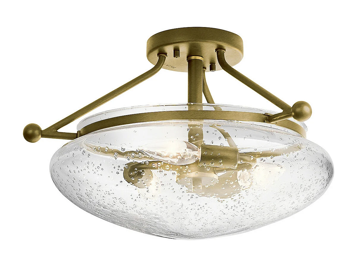 Belle Kichler 3 luci semi-incasso in ottone naturale spazzolato