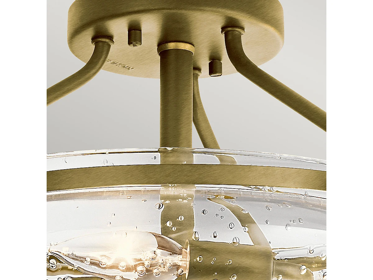 Belle Kichler 3 luci semi-incasso in ottone naturale spazzolato