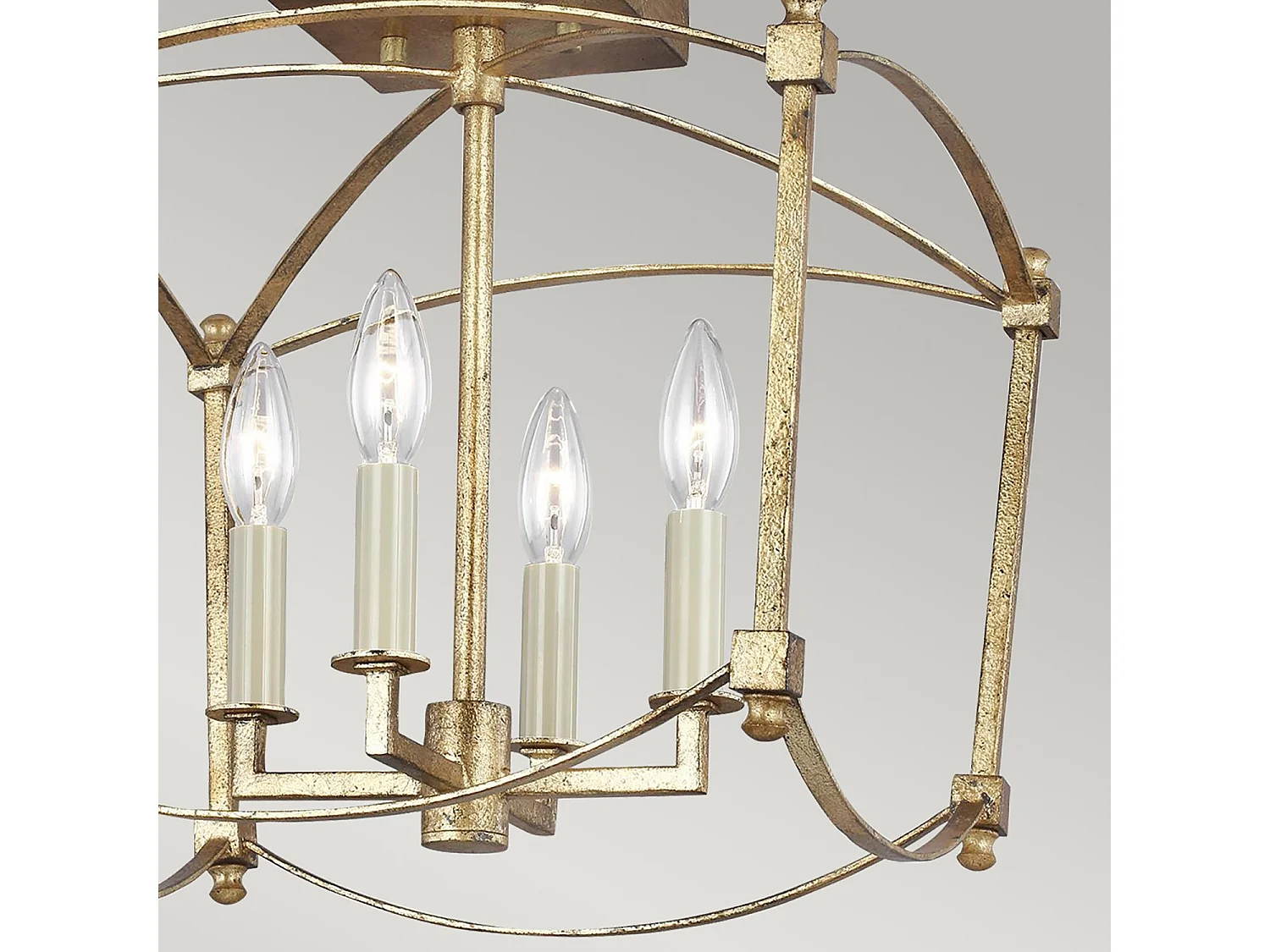 Elstead Feiss Thayer Halbbündige Deckenleuchte Antik Gold