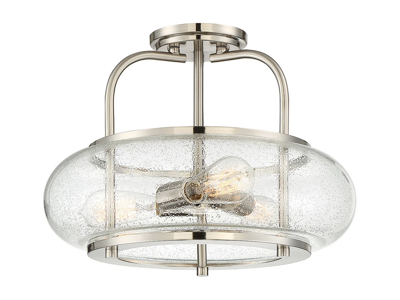 Semi-plafonnier Elstead Trilogy à 3 ampoules, nickel brossé, E27