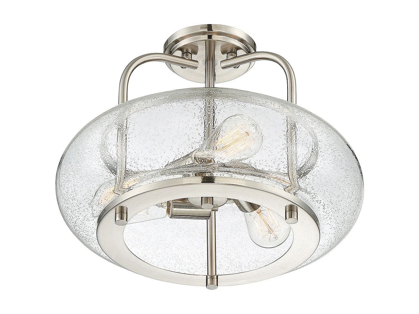 Semi-plafonnier Elstead Trilogy à 3 ampoules, nickel brossé, E27