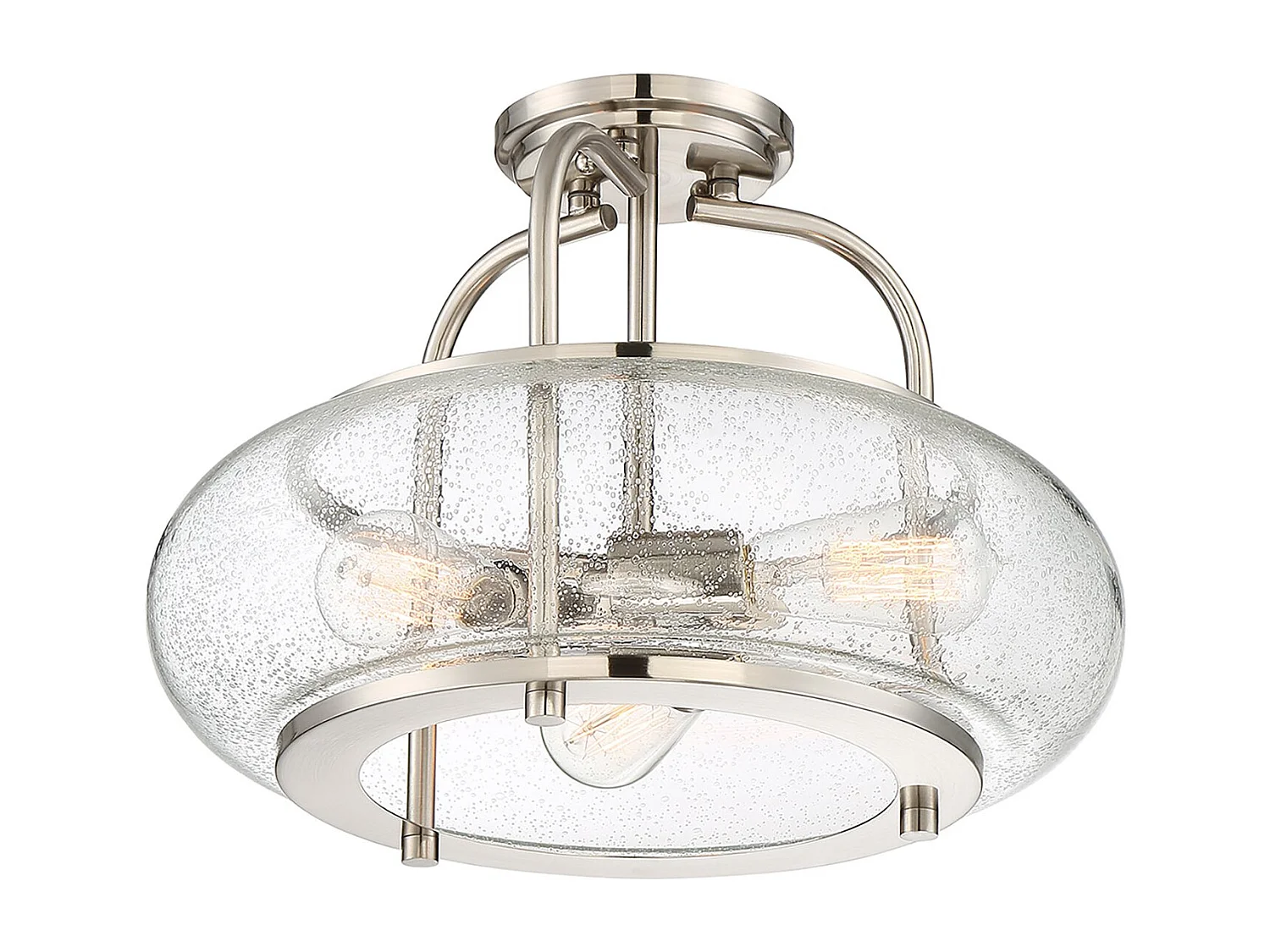 Semi-plafonnier Elstead Trilogy à 3 ampoules, nickel brossé, E27