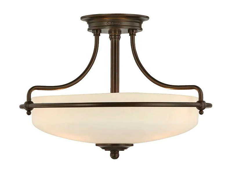 Elstead Griffin 3 Ljus Semi Flush Ceiling Light Palladian Brons, E27