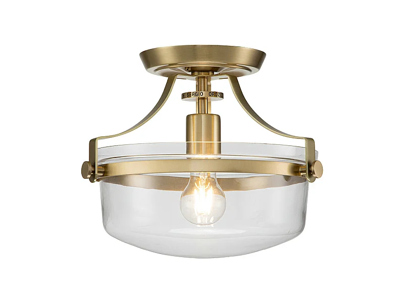 Elstead Quoizel Penn Cylindrisk taklampa Borstad mässing