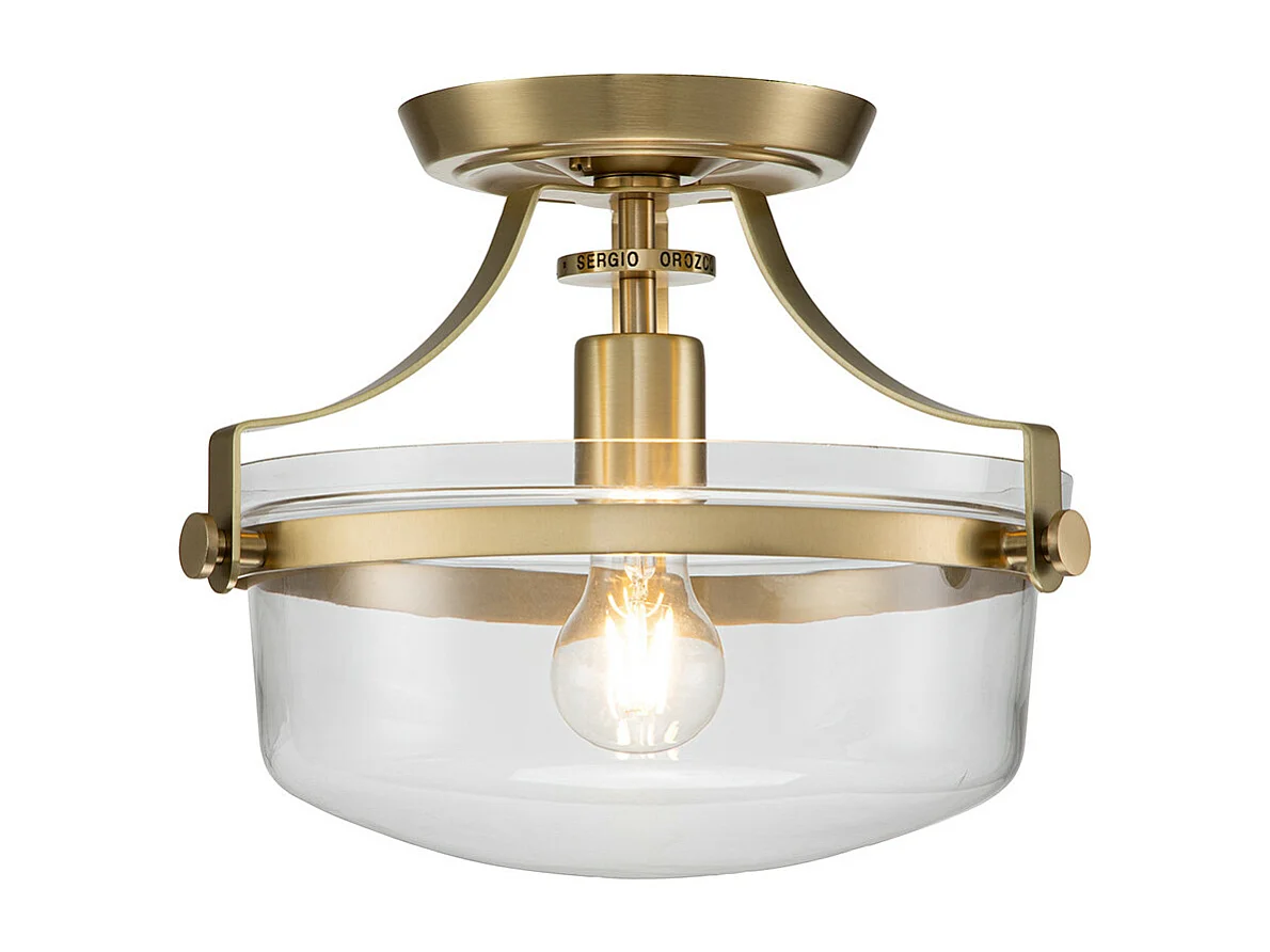 Elstead Quoizel Penn Plafoniera Cilindrica Ottone Spazzolato