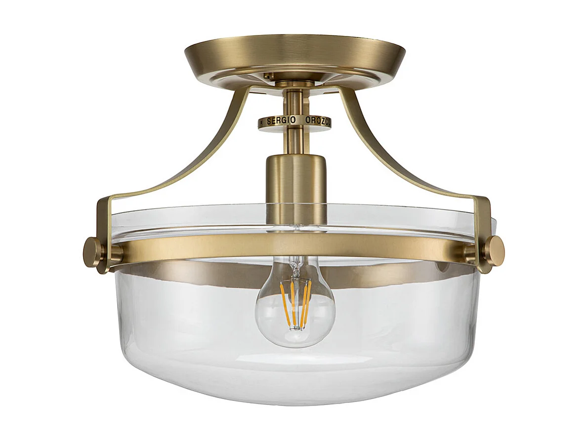 Elstead Quoizel Penn Plafoniera Cilindrica Ottone Spazzolato