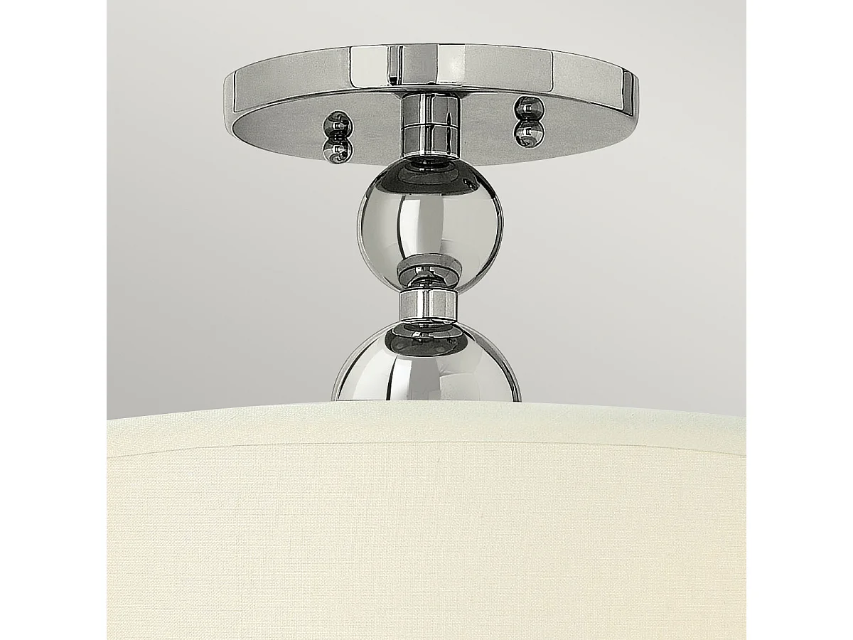 Elstead Zelda - 3 licht Semi Flush Deckenleuchte Nickel poliert, E27